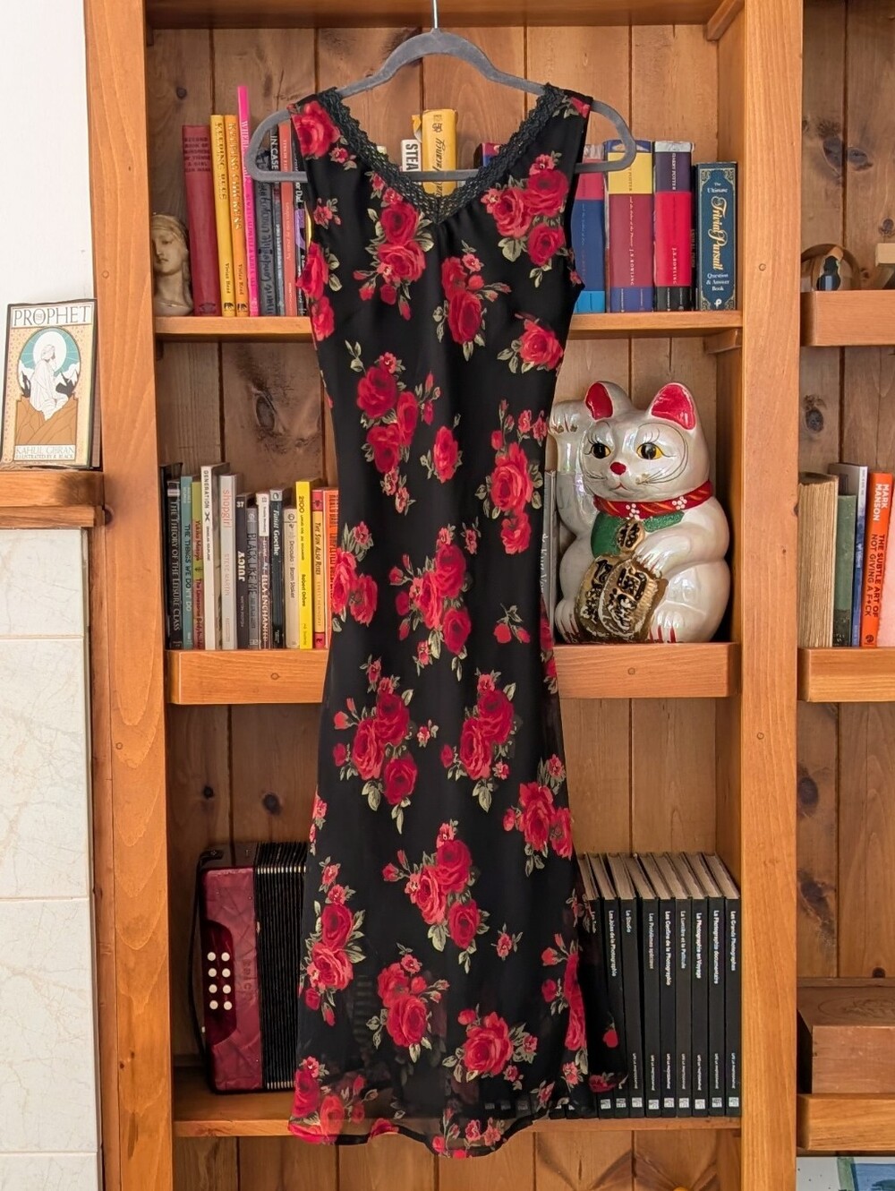 Early 00's Black Floral Dress